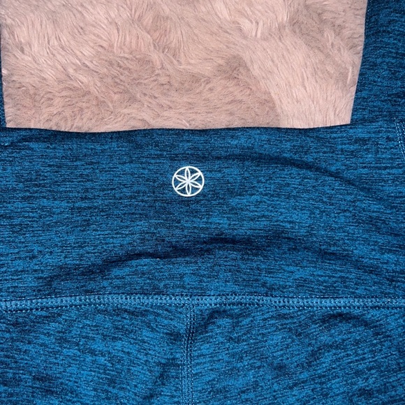 GAIAM teal blue heathered dark blue black yoga pants leggings fitted tights XS - Picture 3 of 8
